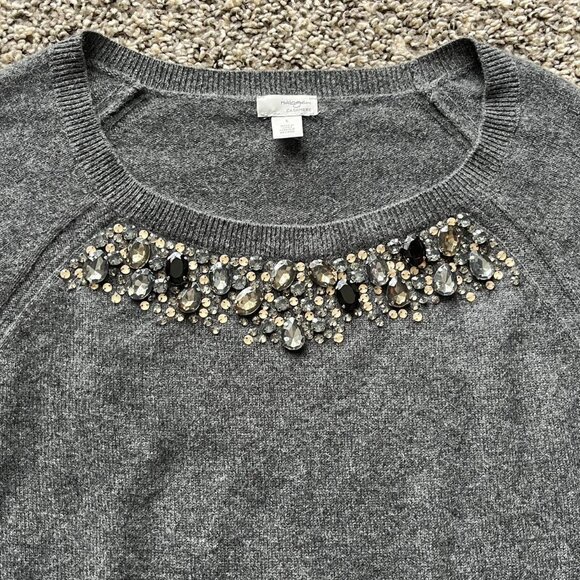 Halogen Tops - Halogen Blouse Womens Small 100% Cashmere Long Sleeve Bejeweled Party Luxury